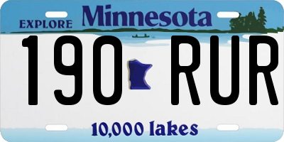 MN license plate 190RUR