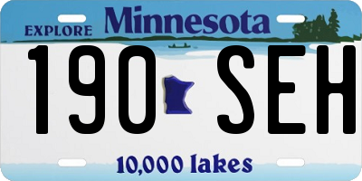 MN license plate 190SEH