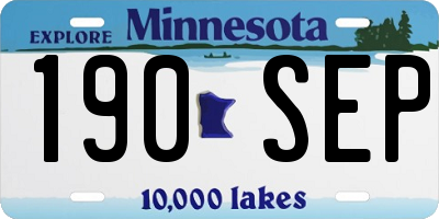 MN license plate 190SEP