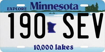 MN license plate 190SEV