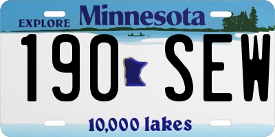 MN license plate 190SEW