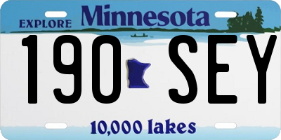 MN license plate 190SEY
