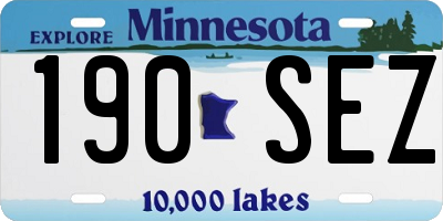 MN license plate 190SEZ