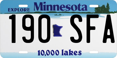 MN license plate 190SFA