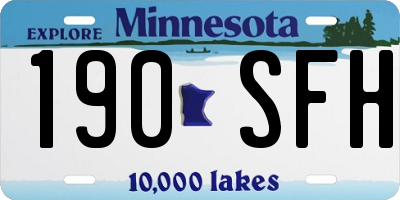 MN license plate 190SFH