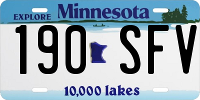 MN license plate 190SFV