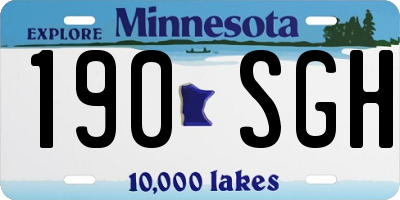 MN license plate 190SGH