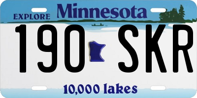 MN license plate 190SKR