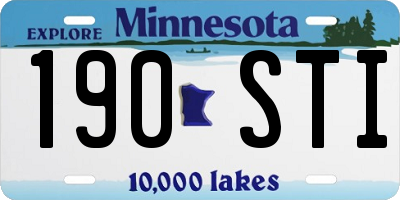 MN license plate 190STI
