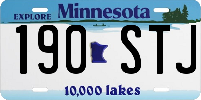 MN license plate 190STJ