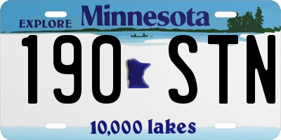 MN license plate 190STN