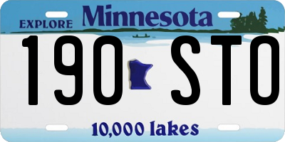 MN license plate 190STO