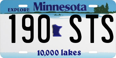 MN license plate 190STS