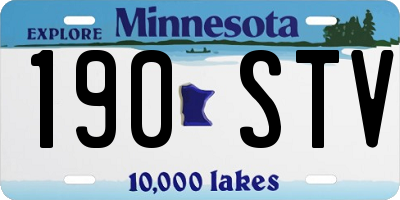 MN license plate 190STV
