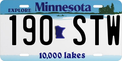 MN license plate 190STW
