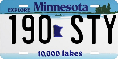MN license plate 190STY