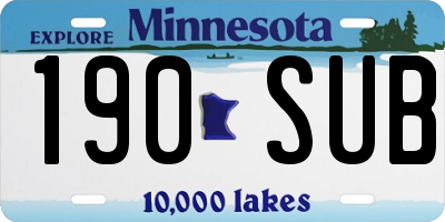 MN license plate 190SUB