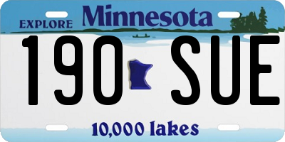 MN license plate 190SUE