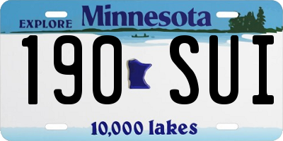 MN license plate 190SUI