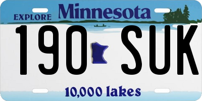 MN license plate 190SUK
