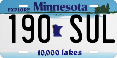 MN license plate 190SUL
