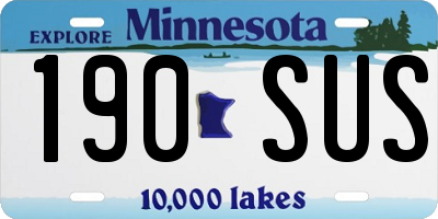 MN license plate 190SUS