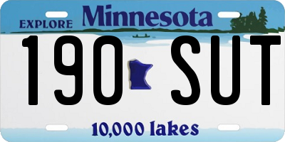 MN license plate 190SUT