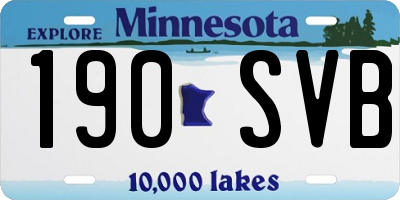 MN license plate 190SVB