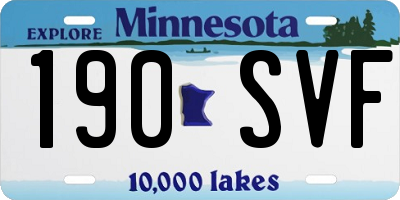 MN license plate 190SVF