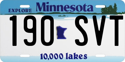 MN license plate 190SVT