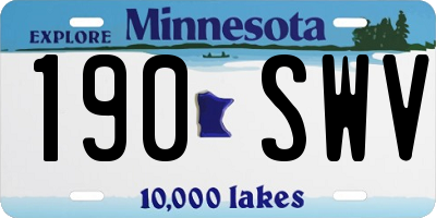 MN license plate 190SWV