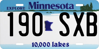 MN license plate 190SXB