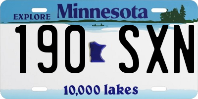 MN license plate 190SXN