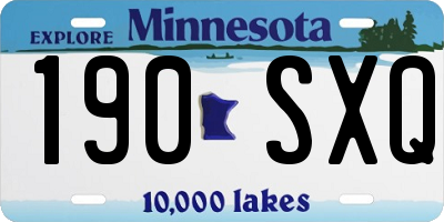 MN license plate 190SXQ
