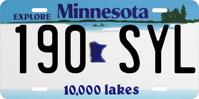 MN license plate 190SYL