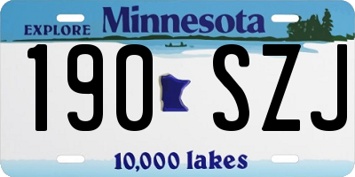 MN license plate 190SZJ