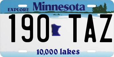 MN license plate 190TAZ
