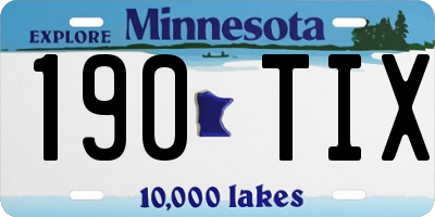 MN license plate 190TIX