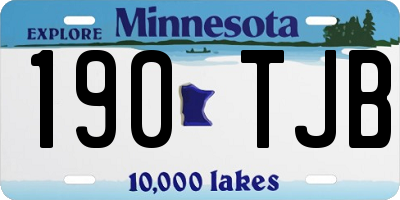 MN license plate 190TJB