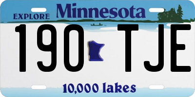 MN license plate 190TJE