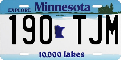 MN license plate 190TJM
