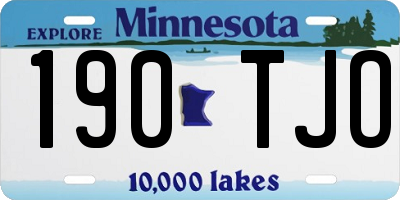 MN license plate 190TJO