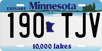 MN license plate 190TJV