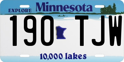MN license plate 190TJW