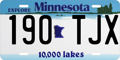 MN license plate 190TJX