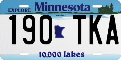 MN license plate 190TKA