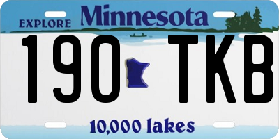 MN license plate 190TKB