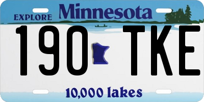 MN license plate 190TKE