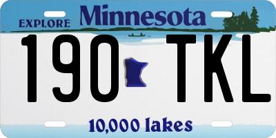 MN license plate 190TKL