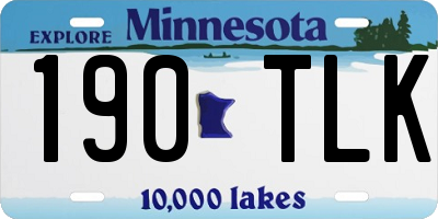 MN license plate 190TLK